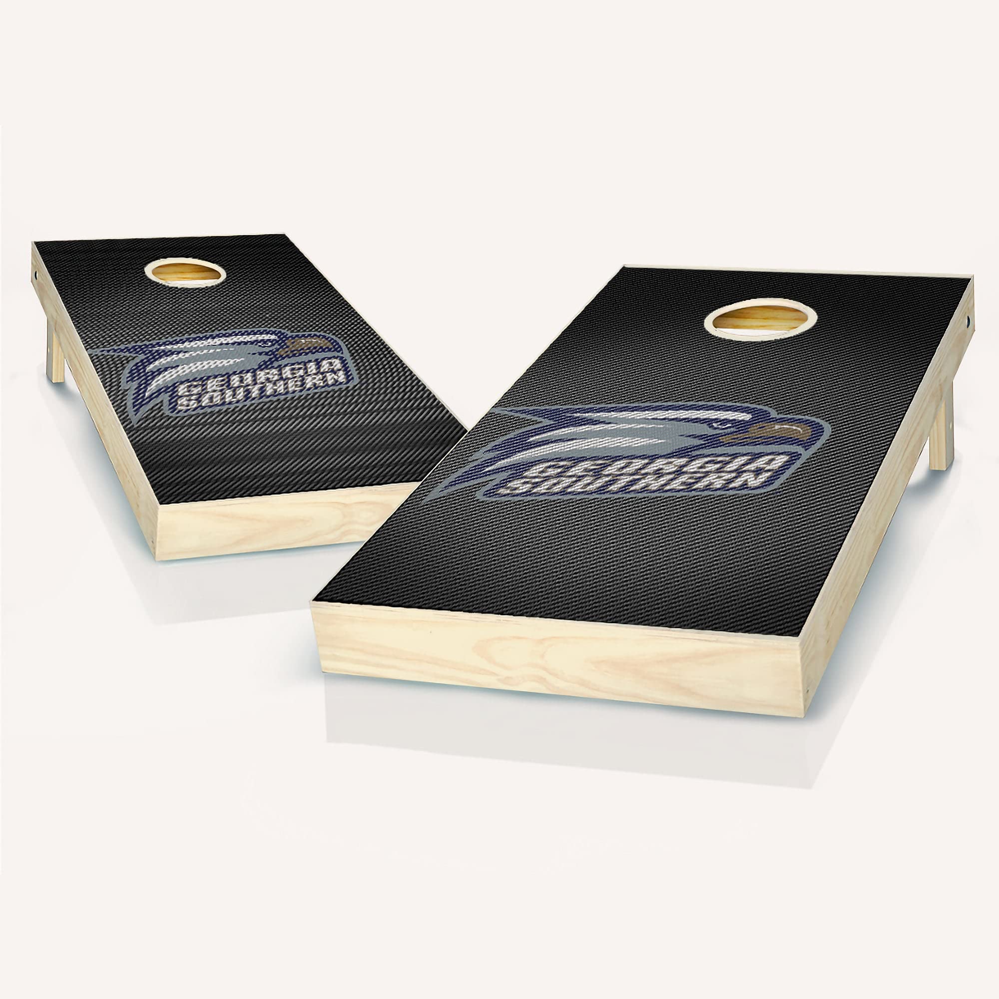 Georgia Southern Slanted Cornhole Game Set - Premium Wooden Cornhole Boards with 8 Bean Bags | Outdoor Lawn Games for Backyard, Tailgating & BBQ Parties