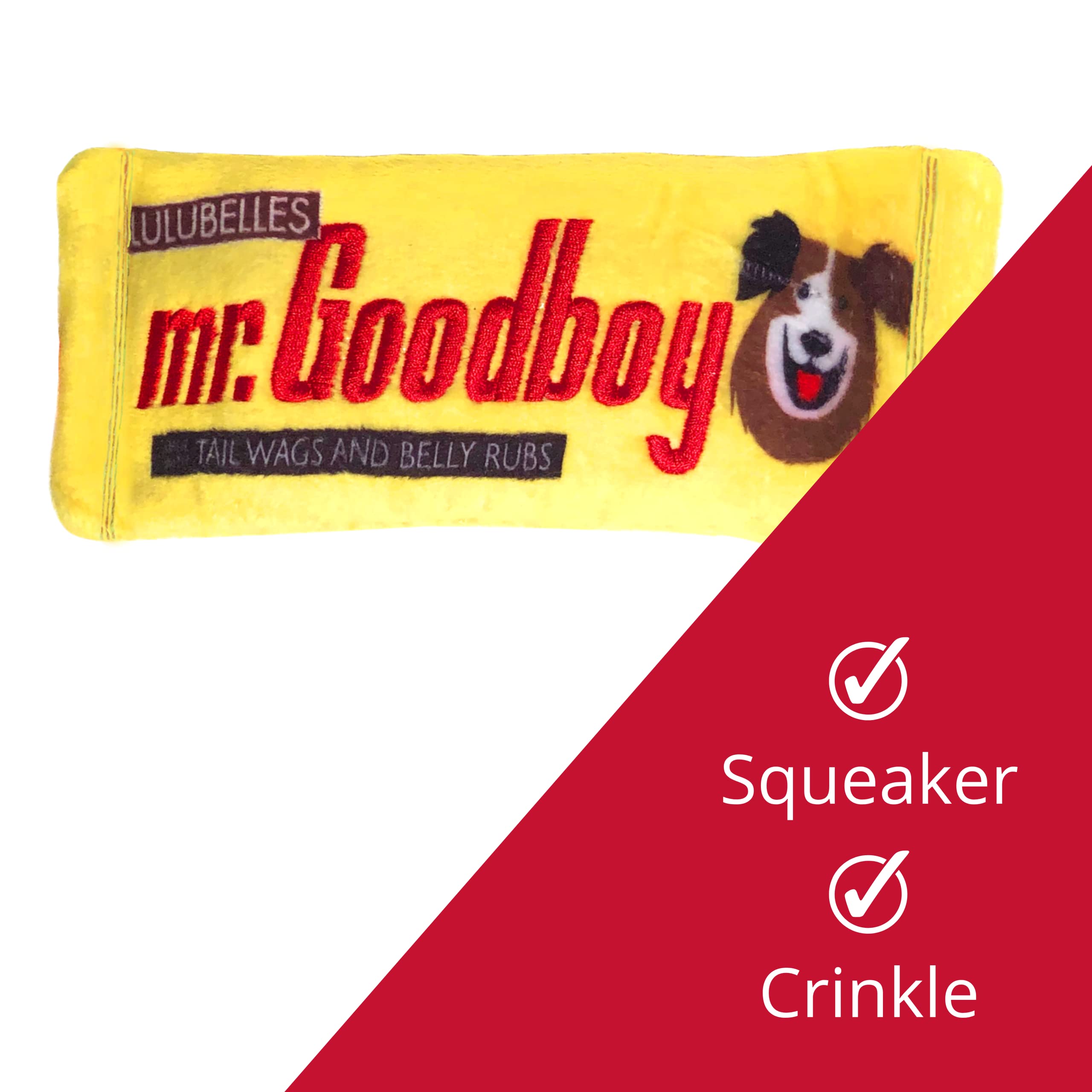 Funny Squeaky Dog Toy - Huxley & Kent Mr. Goodboy Large Durable Chew Toy with Squeaker | Safe Interactive Play for Big Dogs | Perfect Gift for Pet Lovers & Great for Fetch, Training & Cuddling