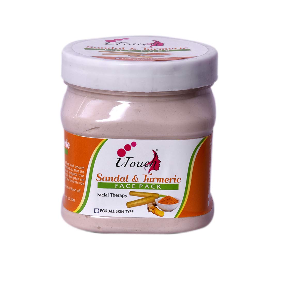 Organic Herbal Sandal & Turmeric Face Pack 500ml - Natural Glow & Brightening Skin Care for Acne, Dark Spots & Dull Skin - Perfect for Daily Use & Spa Treatments