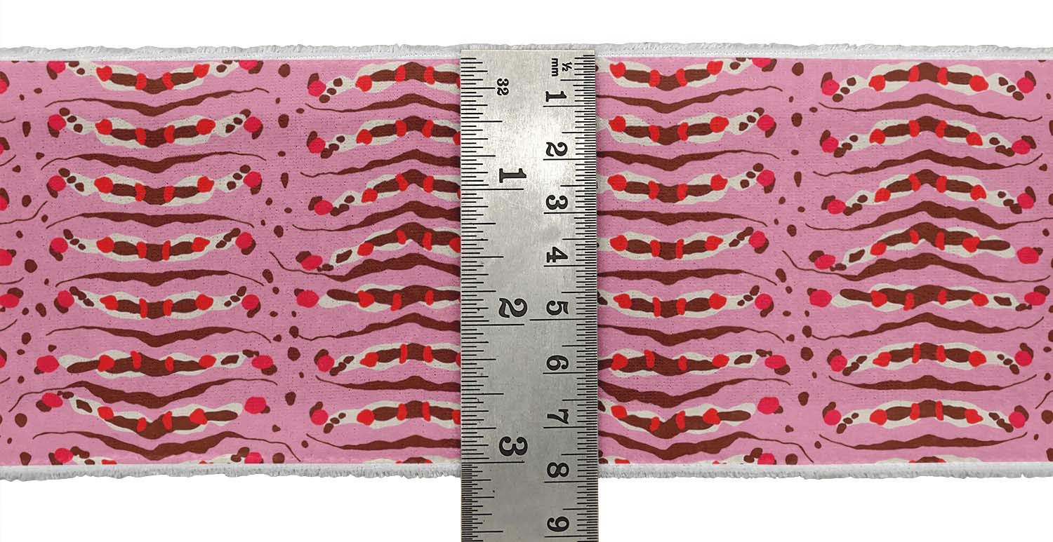 Pink Animal Skin Texture Printed Ribbon Trim - 9 Yard Dupion Fabric Laces for Crafts & Sewing Accessories (3 Inches Wide) - Perfect for DIY Projects, Gift Wrapping, and Fashion Design