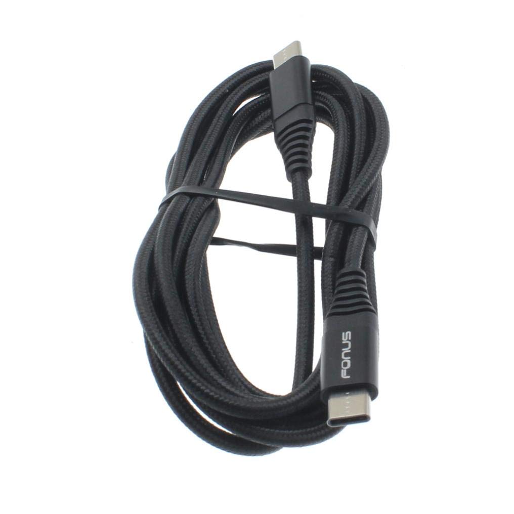 6ft USB Type-C to Type-C Charger Cable - Fast Charging & Data Sync Compatible with BlackBerry Key2/Key2 LE/KEYone/Motion - Perfect for Home, Office & Travel Charging