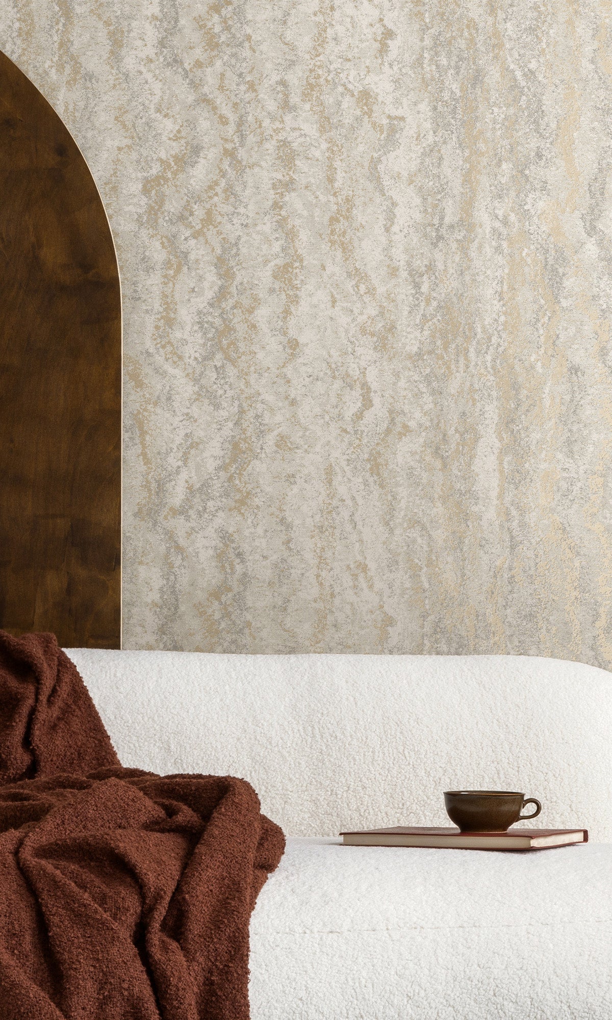 Dove Marble Striation Textured Wallpaper R9698 - Self-Adhesive Peel and Stick Wallpaper for Bedroom, Living Room, Kitchen, Bathroom - Easy to Install Removable Wall Covering