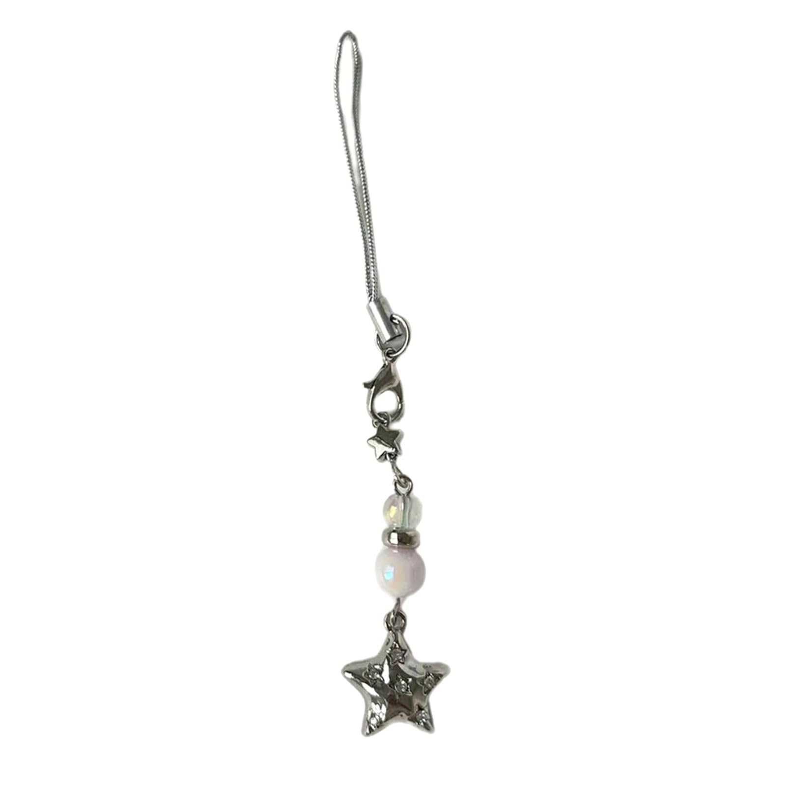 Handmade Crystal Beaded Five-Pointed Star Phone Pendant - Detachable Cellphone Strap with Hanging Rope for iPhone Samsung Android - Perfect for Gift Giving, Party Favors & Phone Accessories