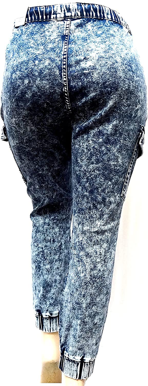 Jack David Women's Plus Size Camouflage Cargo Stretch Skinny Denim Jeans - High Waisted Jogger Pants for Casual Wear & Outdoor Activities