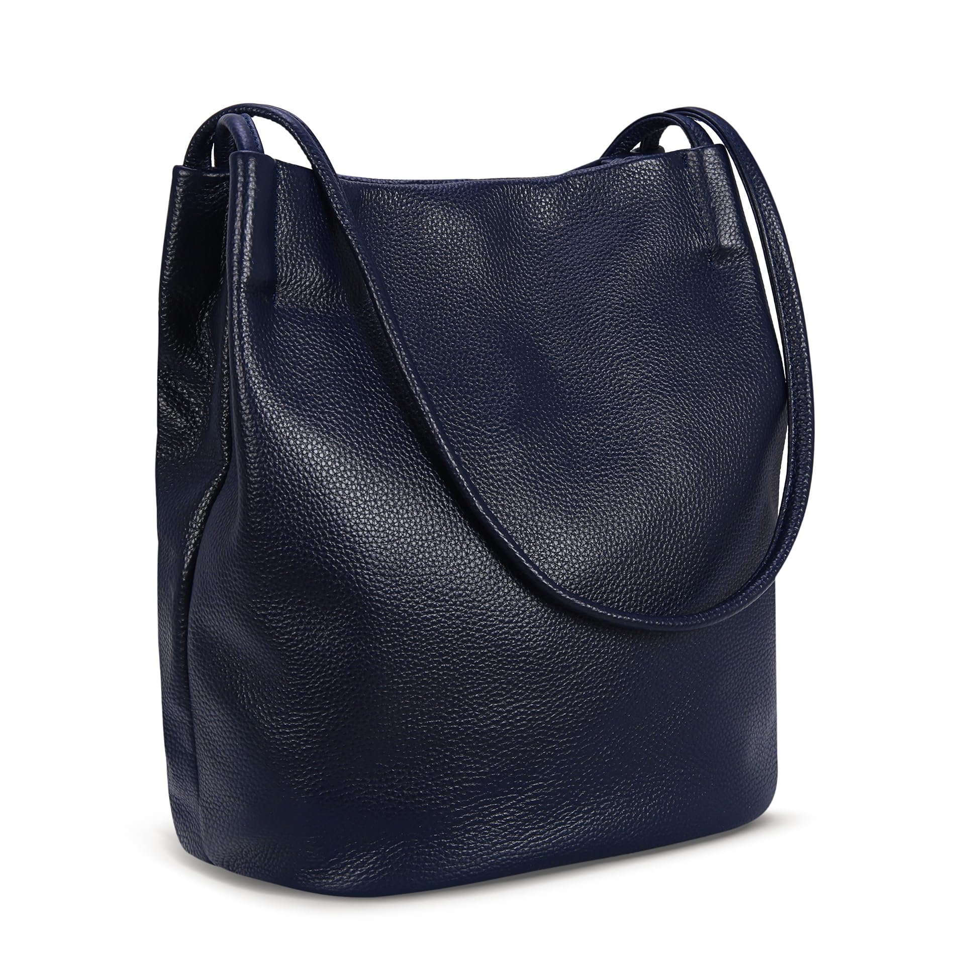 Genuine Leather Tote Bucket Bag for Women - Stylish Hobo Shoulder Purse & Handbag - Perfect for Work, Travel & Everyday Use
