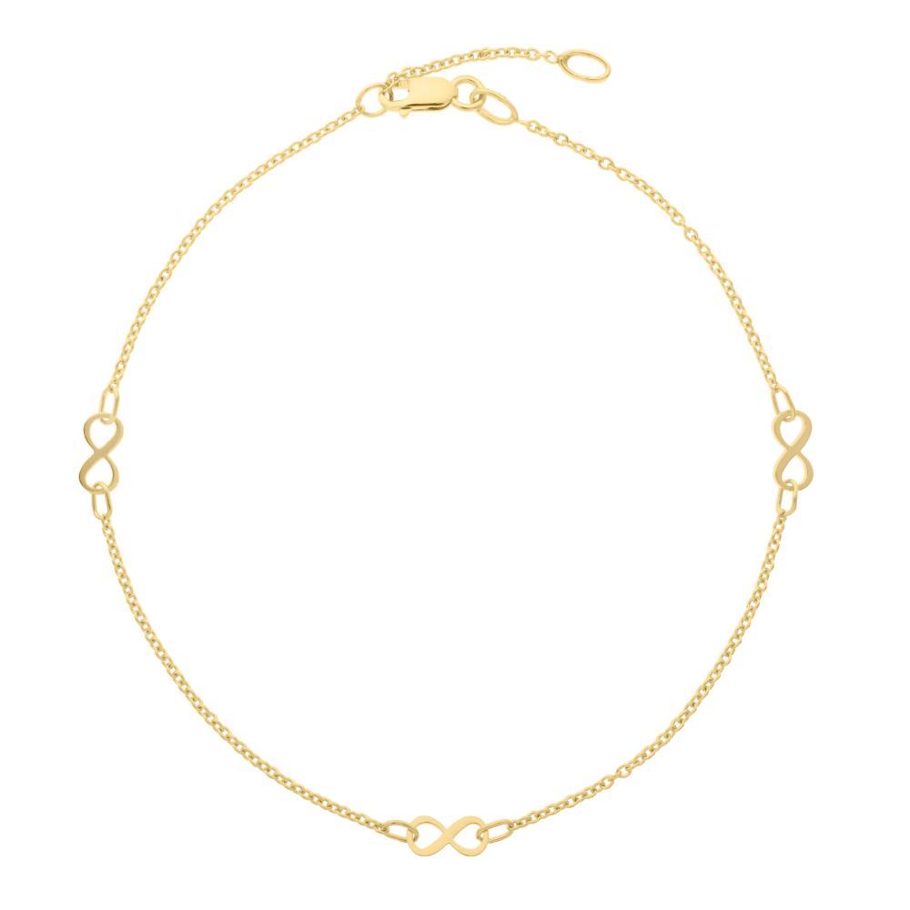 10K Gold Infinity Ankle Bracelet for Women - Dainty & Elegant Jewelry Gift for Her - Perfect for Everyday Wear, Weddings & Special Occasions