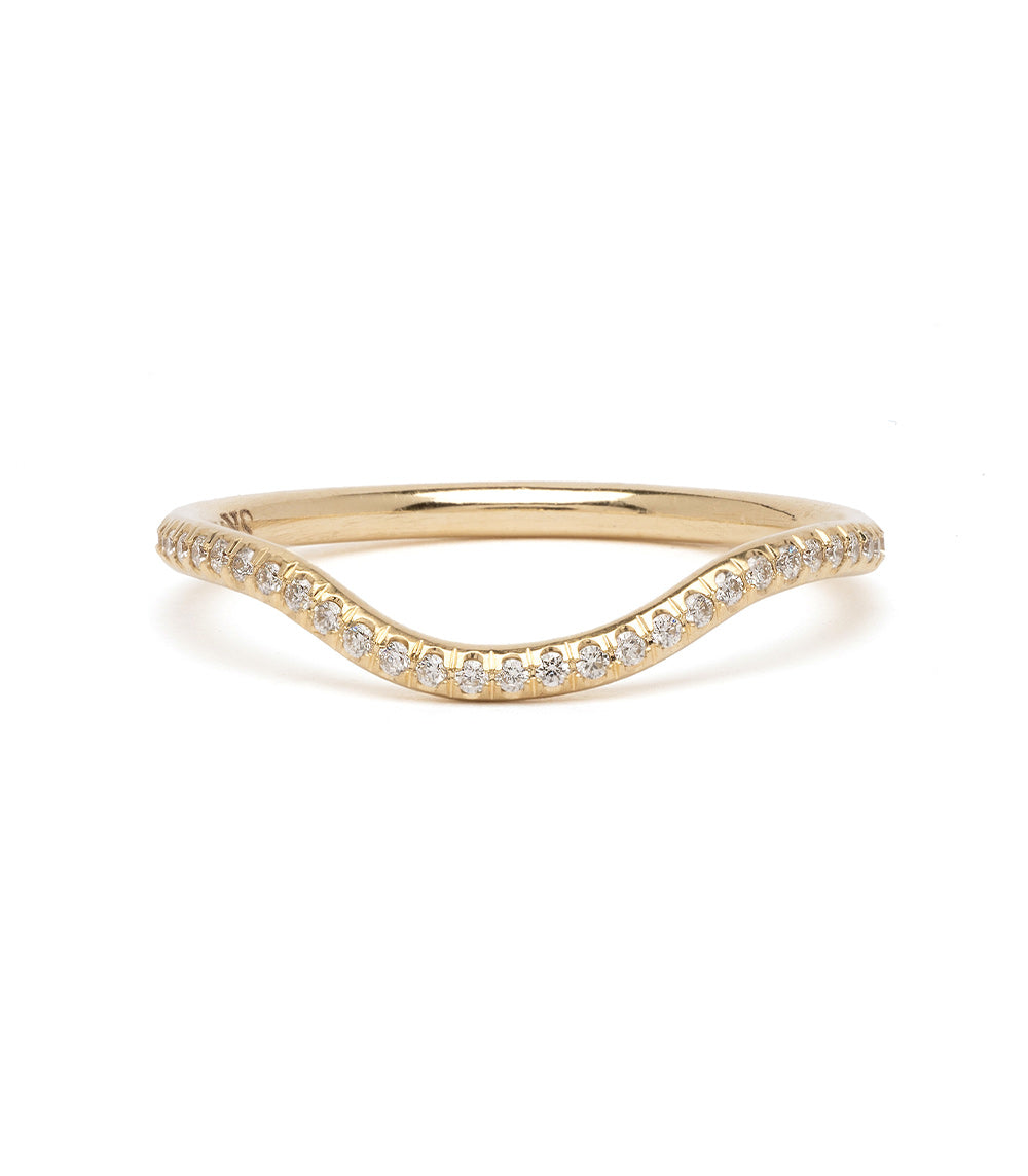 Elegant Curved Boho Stacking Pave Diamond Wedding Band Ring for Women - Perfect for Bridal Jewelry, Anniversary Gifts & Everyday Boho Style