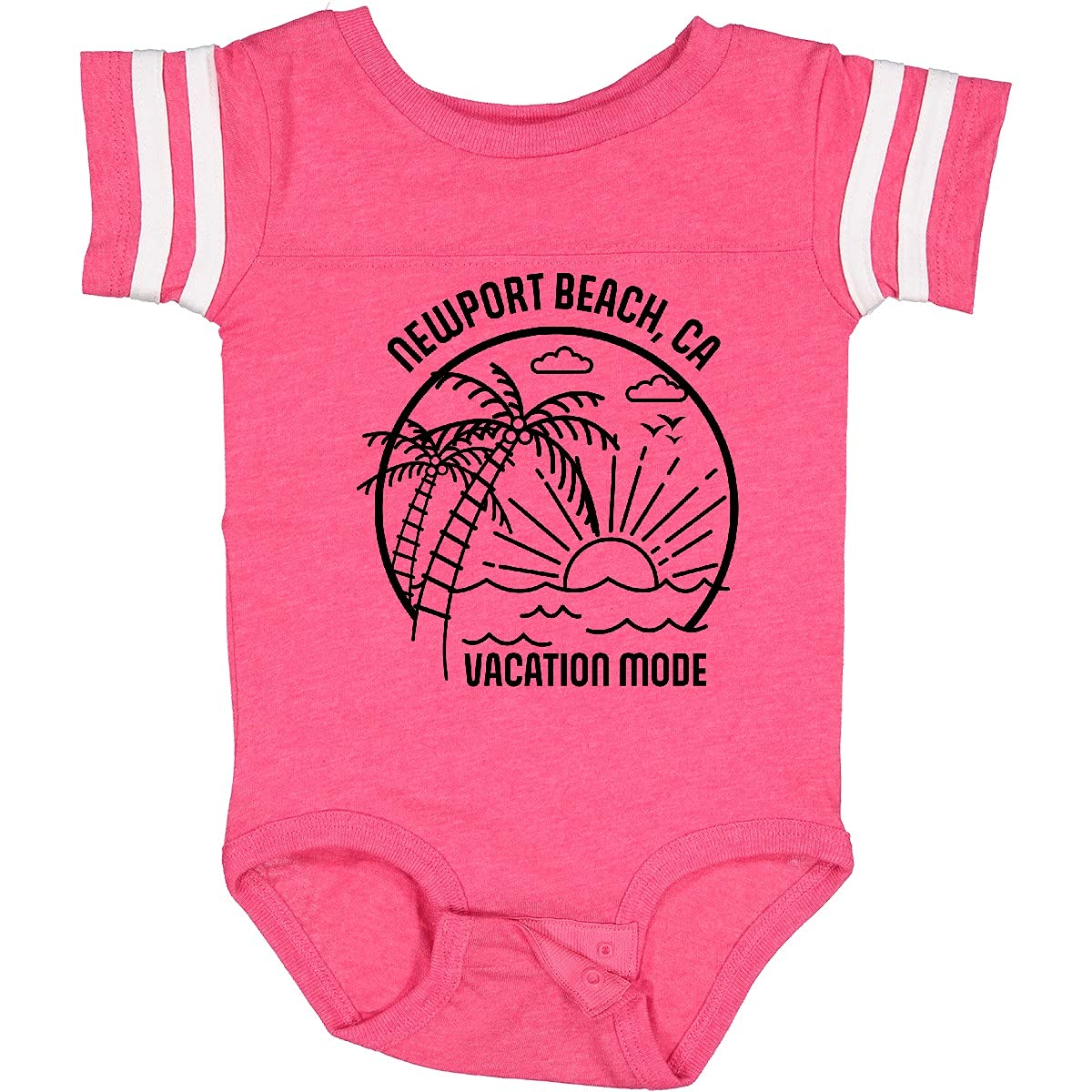 Inktastic Summer Vacation Mode Newport Beach California Baby Bodysuit - Cute Infant Onesie for Beach Trips, Family Vacations & Summer Outfits