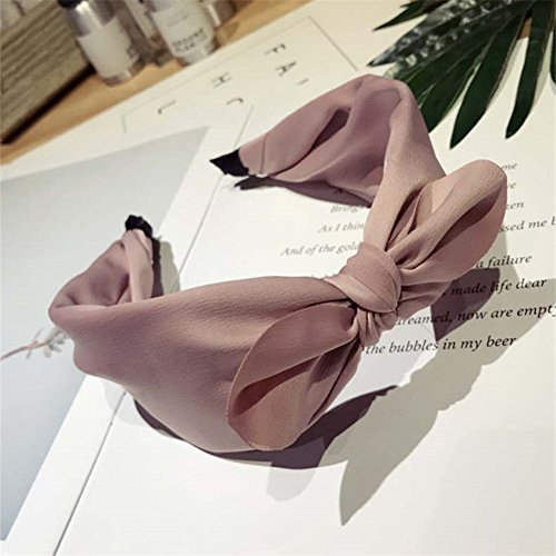 Vintage Bow Knot Rabbit Ear Wide Headbands for Women & Girls - Elastic Hairband Headwrap, Turban Style Hair Accessories for Casual Wear, Parties & Everyday Fashion