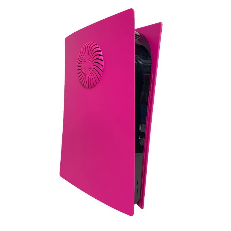 PS5 Replacement Side Plate Cover Case - Cooling Version with Turbo Vents for Playstation 5 Disc Edition | Shockproof ABS Faceplate with Anti-Scratch Protection in Nova Pink | Perfect for Gaming Setups & Console Protection