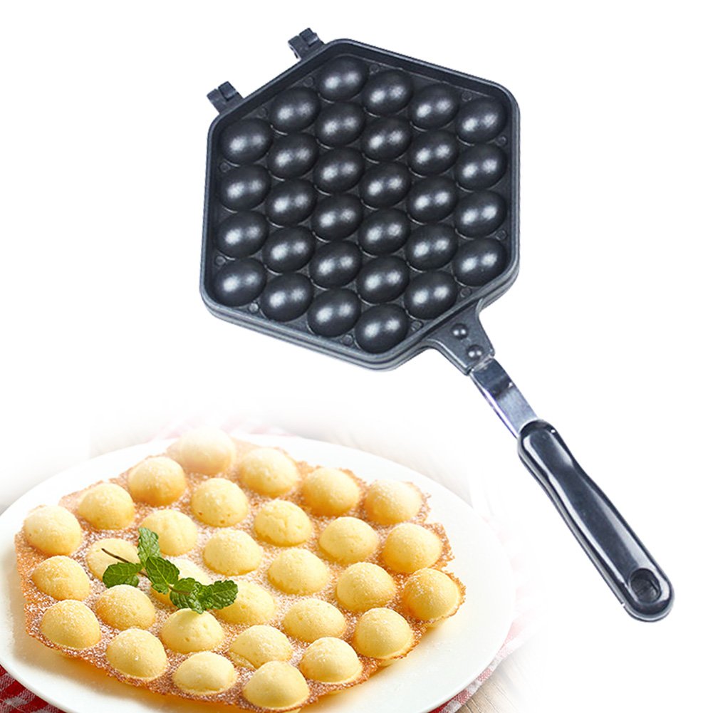 Nonstick Aluminum Alloy Waffle Maker - 30 Hole Egg Bubble Pan for Perfect Egg Waffles & Pancakes | Home Kitchen Baking Tool for Breakfast, Desserts & Party Snacks