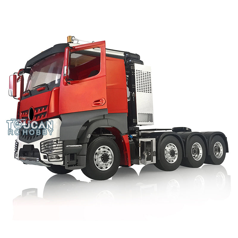 1/14 Scale LESU 3-Speed RC Truck Kit with Metal Chassis, Locking Differential & Servo Motor - Remote Control Tractor Truck for Off-Roading, Crawling & Collectors (Paintable Cabin & Equipment Rack)