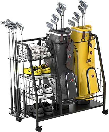 Black - 2 golf bag storage rack