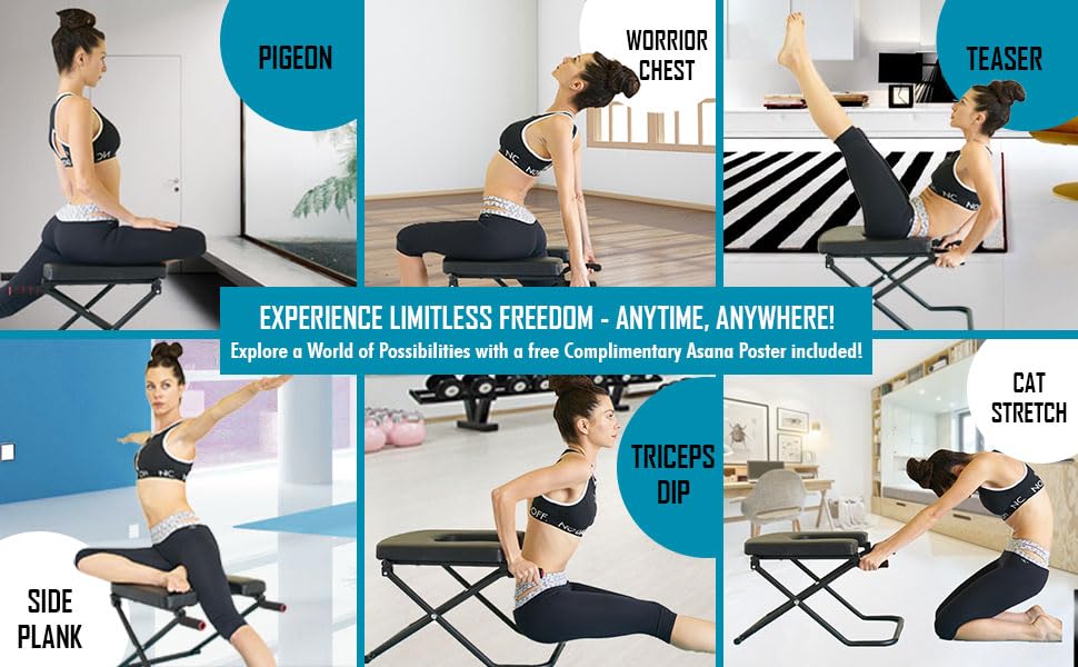 SISYAMA Yoga Headstand Bench Chair - Extra Long, Wide & Sturdy with Handles for Inversion, Handstand & Stretching Workouts | Perfect for Home Gym, Yoga Studio & Fitness Training