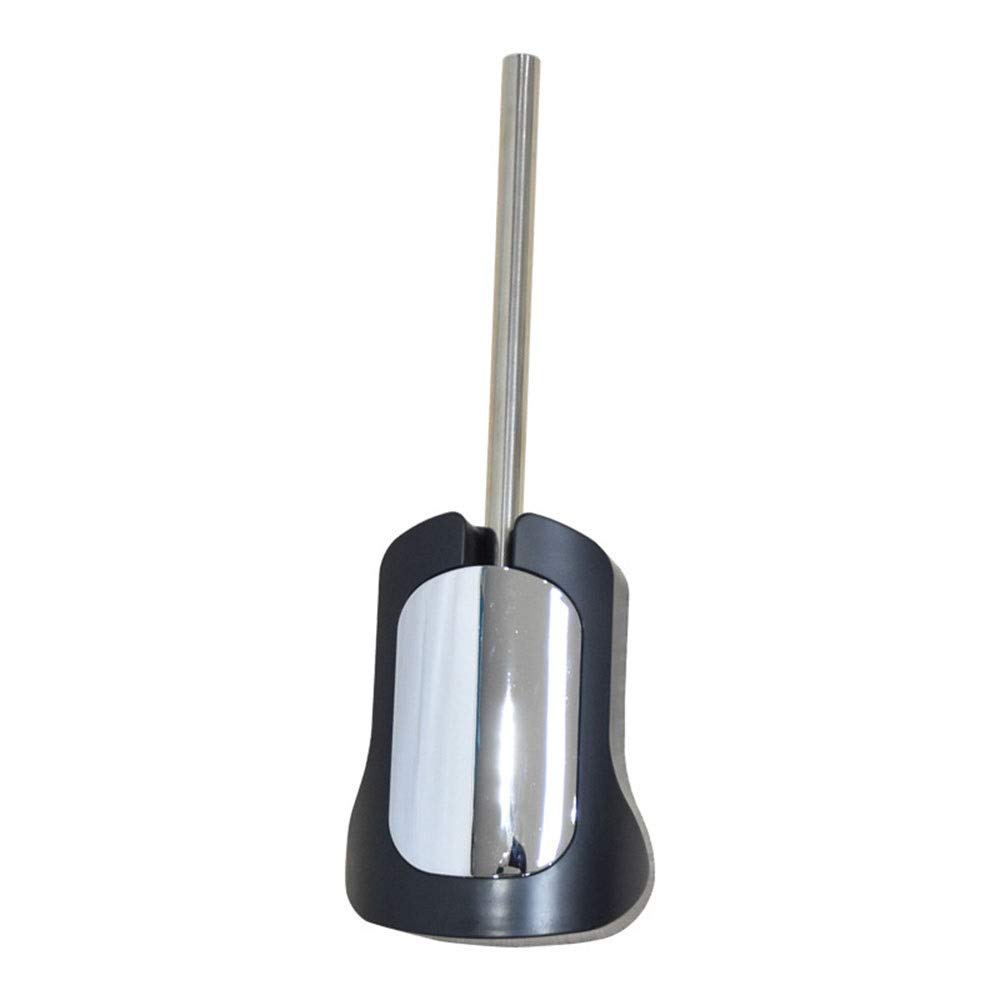 Stainless Steel Perforated Seamless Toilet Brush Set - Wall Mounted Bathroom Cleaning Tool with Sanitary Holder (Black, 12.3x7x36.5CM) - Perfect for Modern Bathrooms & Hygienic Home Cleaning