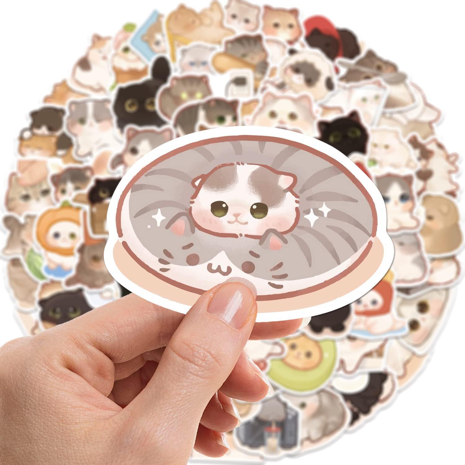 150 Cute Cat Stickers - Waterproof Pet Decals for Water Bottles, Laptops & DIY Crafts - Perfect for Kids, Scrapbooking & Home Decor