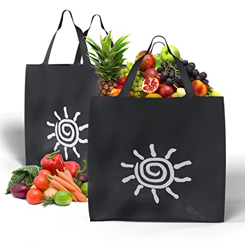 APQ 100-Pack Black Non-Woven Polypropylene Shopping Bags 12.5