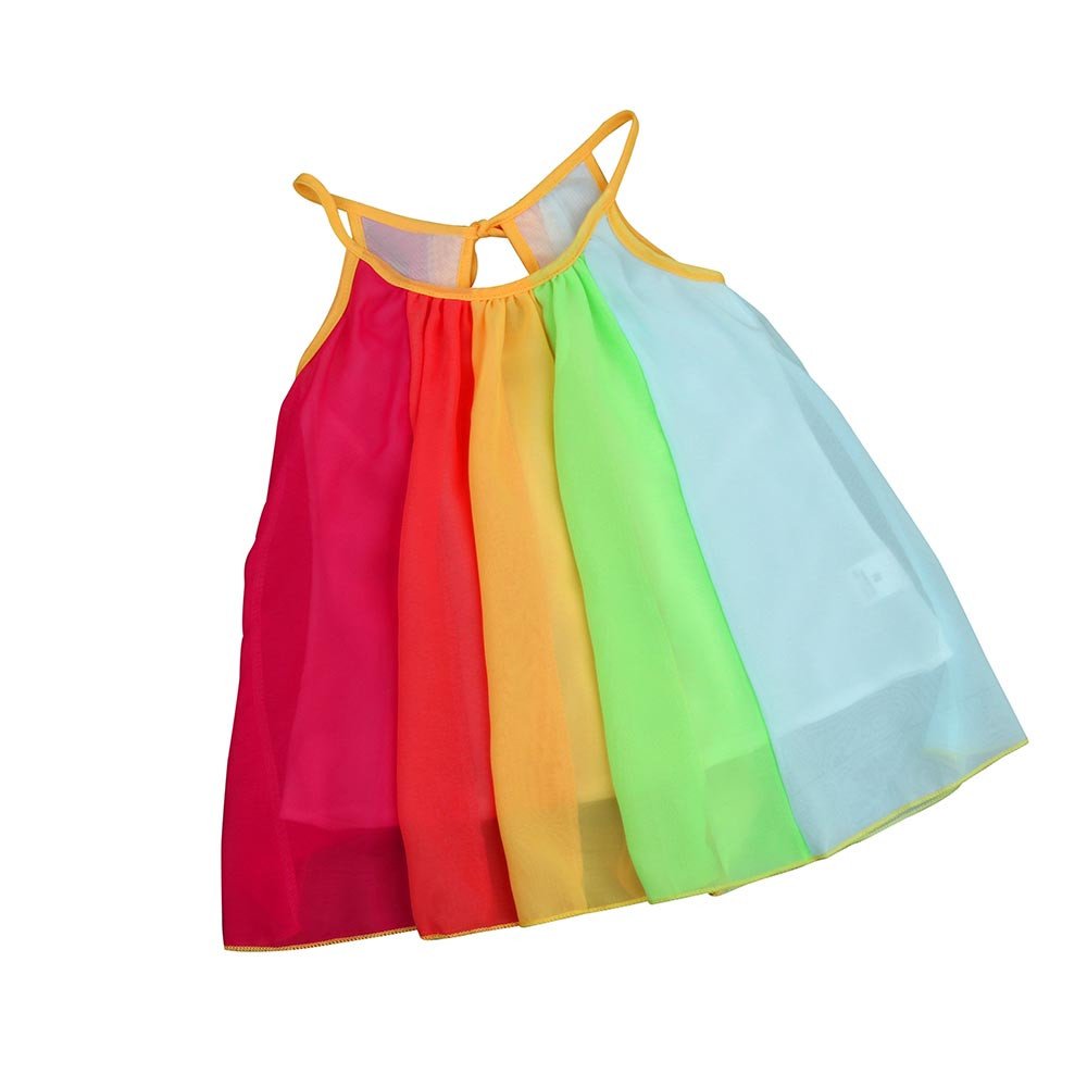 **Princess Dress for Toddler Girls - Summer Sleeveless Chiffon Tutu Rainbow Dress - Perfect for Birthday Parties, Photo Shoots & Playtime**