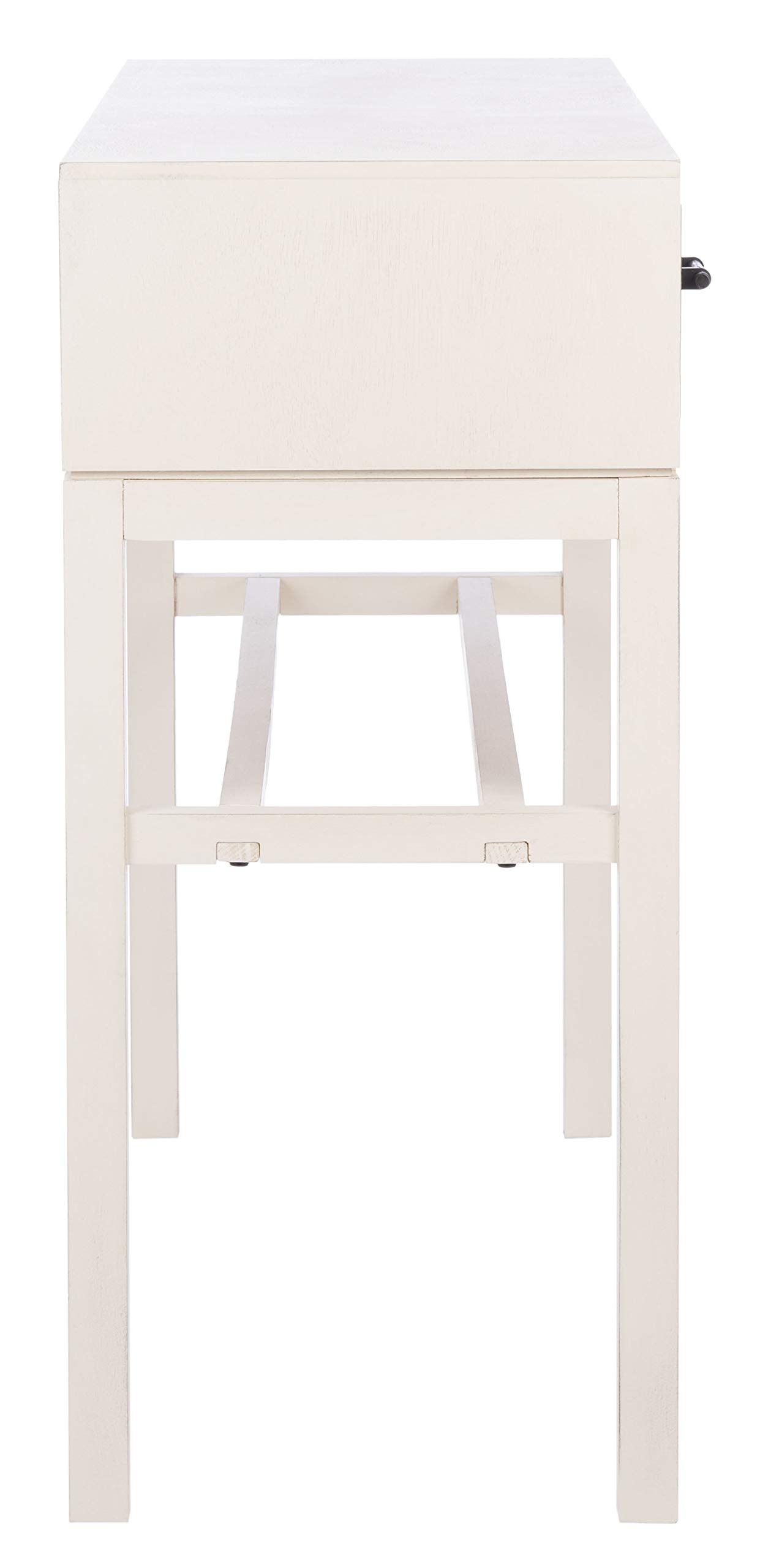 SAFAVIEH Home Collection Ajana Distressed White & Honey Brown 2-Drawer Console Table - Farmhouse Entryway Table for Hallway, Living Room & Bedroom