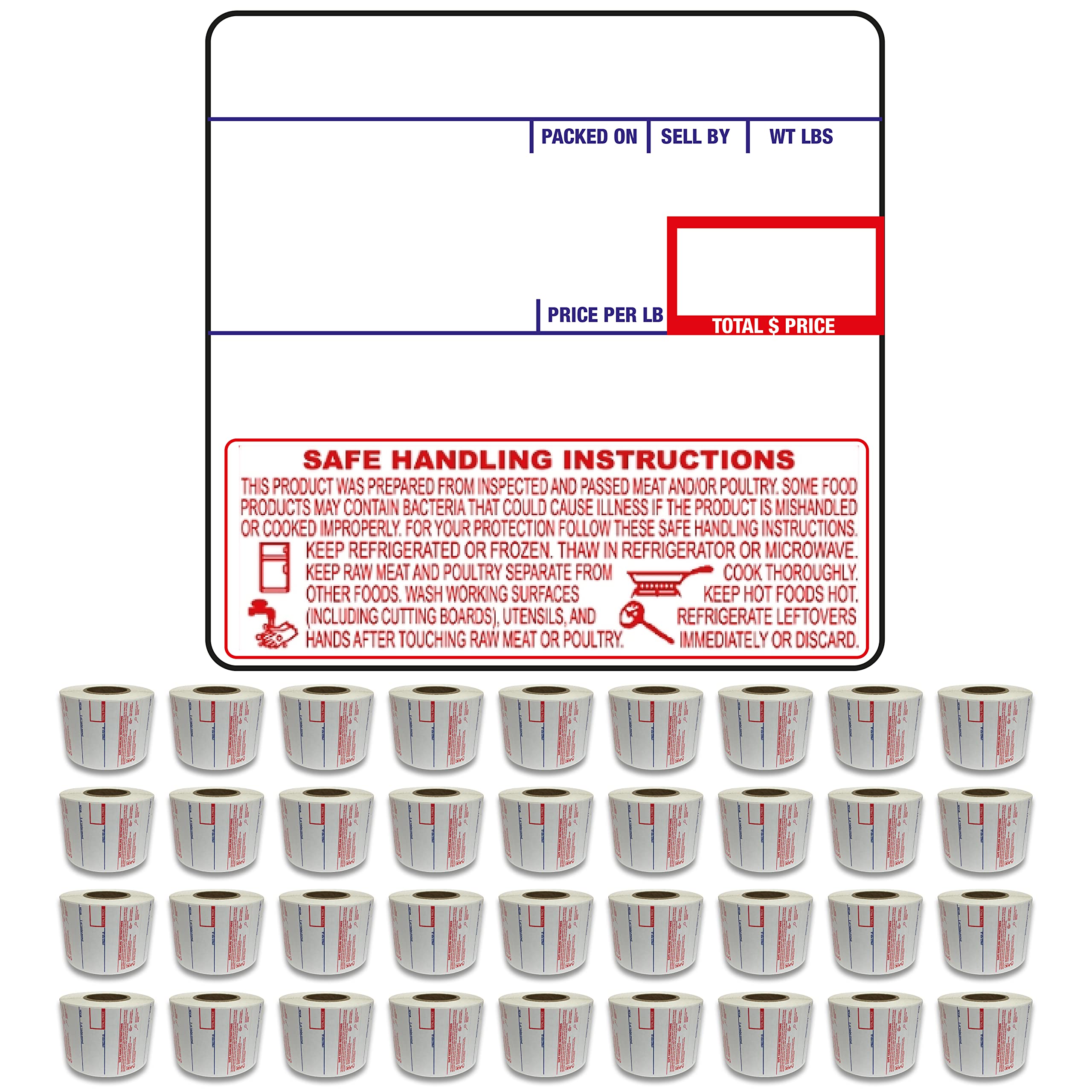 CAS LST-8040 High-Quality Printing Scale Labels - 58 x 60mm UPC/Safe - 36 Rolls per Case - Perfect for Retail, Grocery & Shipping Scales - Durable & Accurate Weighing Labels for Commercial Use