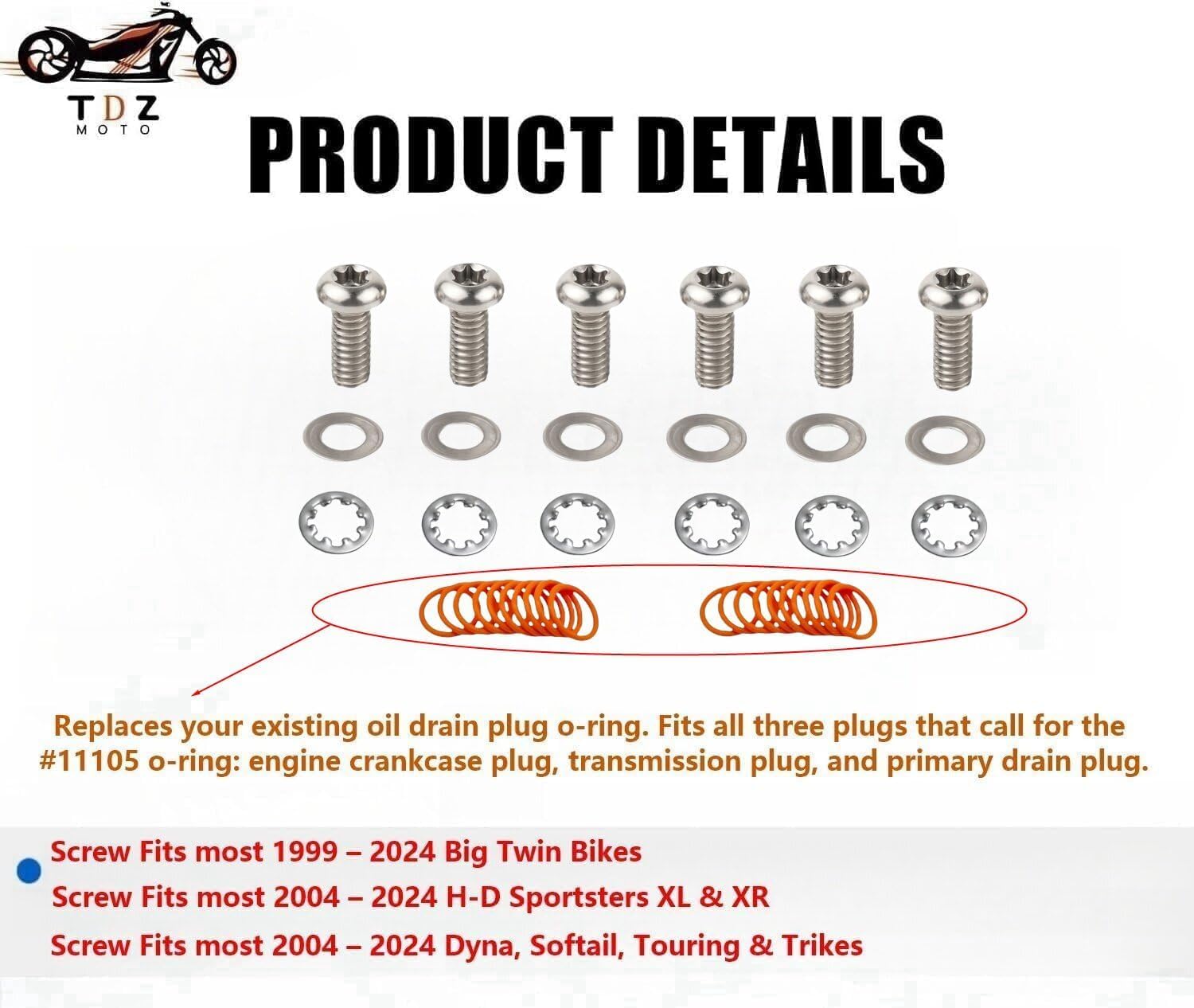 TDZ Skull Derby Timer Chain Inspection Cover & Titanium Bolts for 2004-Late Harley Sportster Iron XL 883 1200 48 72 (3pcs) - Motorcycle Customization & Performance Upgrade