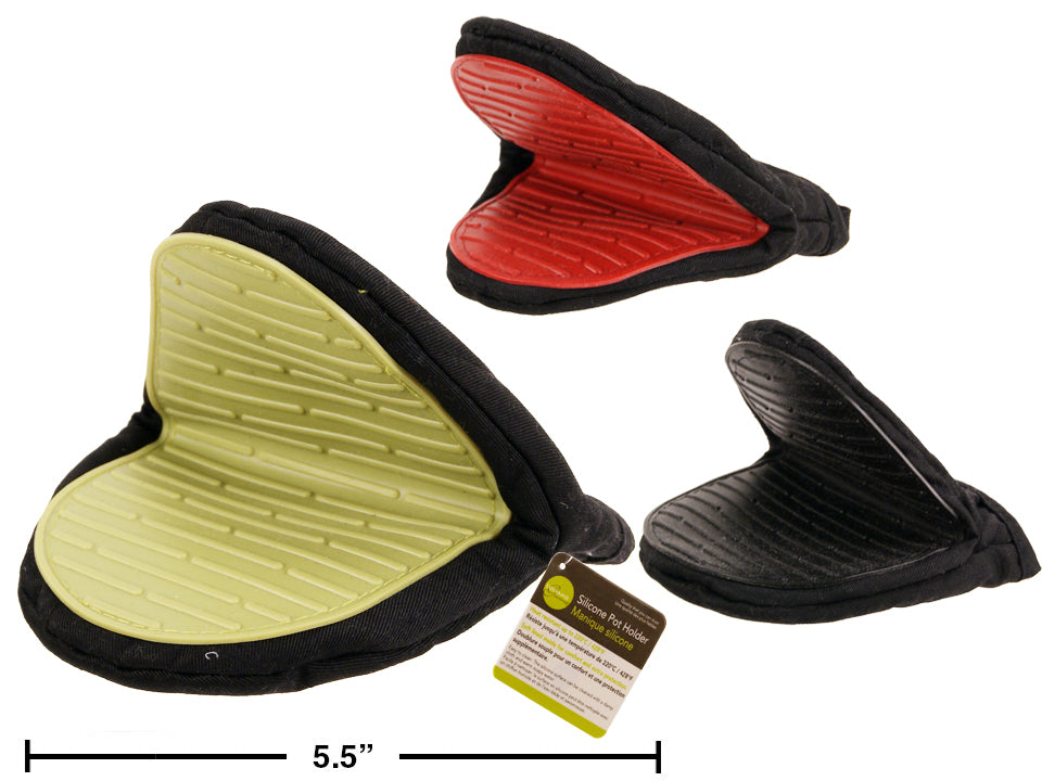 LUCIANO GOURMET 6x6 Inch Heat Resistant Silicone Pot Holder Set of 2 - Non-Slip Kitchen Hot Pads for Cooking, Baking, and Serving - Perfect for Stovetop, Oven, and Grill Use