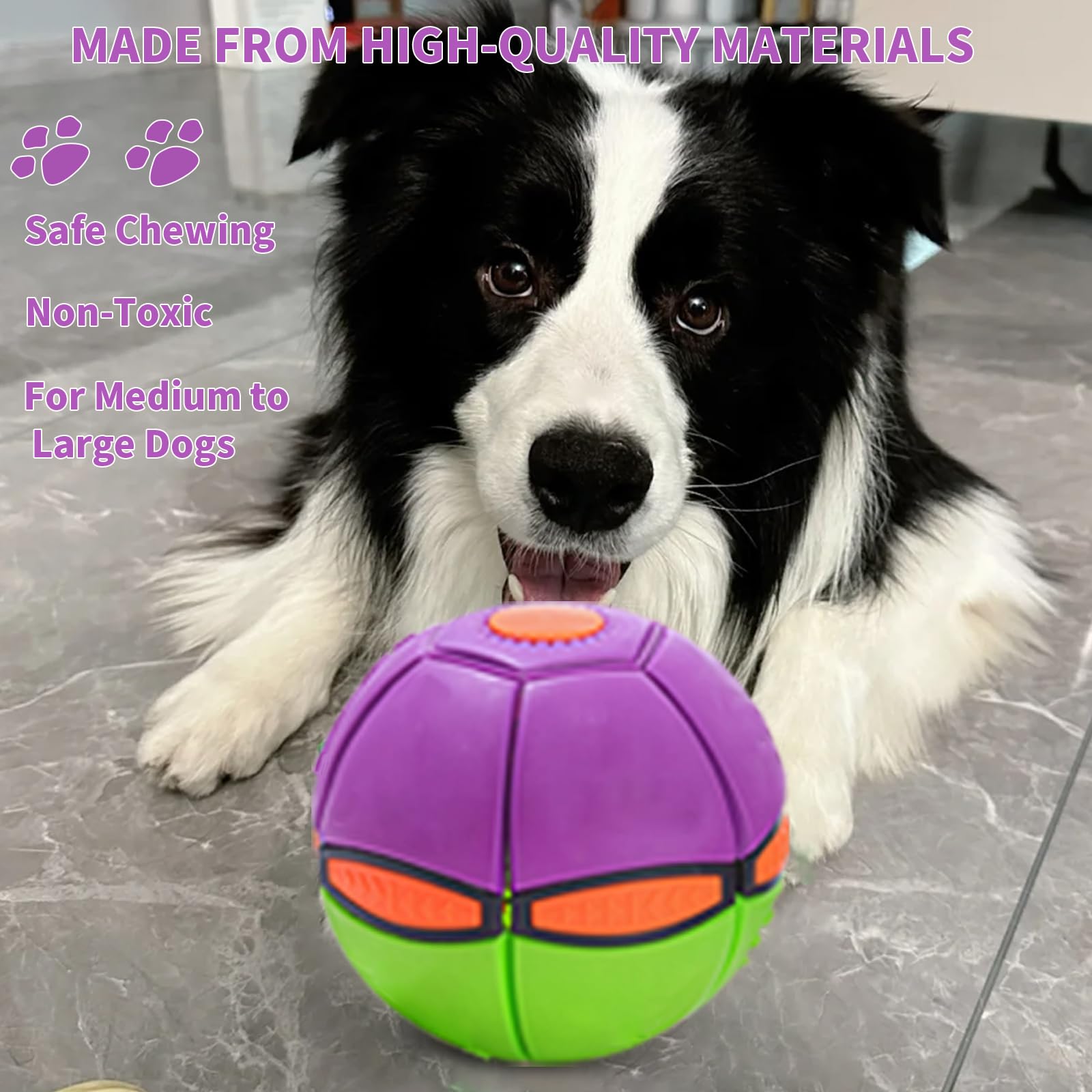 FlidRunest 2 Pack Two-Toned Flying Saucer Dog Toy - Durable Outdoor Fetch Ball & Flying Disc for Medium & Large Dogs - Perfect for Beach, Park & Backyard Playtime (No Lights)