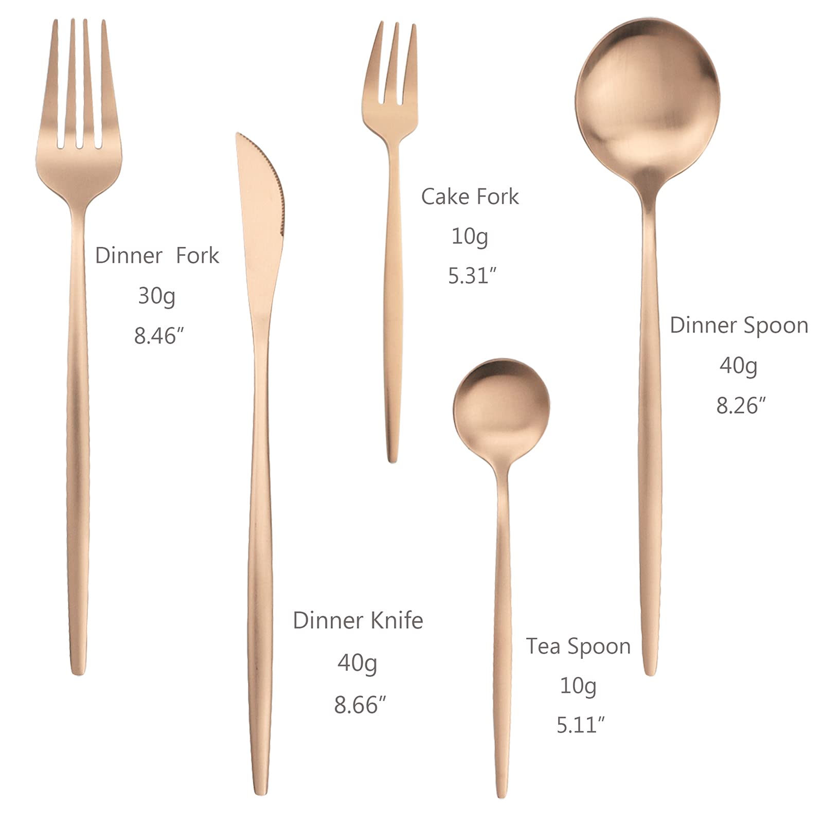 30-Piece Matte Rose Gold Flatware Set - 18/0 Stainless Steel Dinnerware for 6 - Elegant Cutlery for Dining, Dessert, Tea & Coffee - Perfect for Dinner Parties, Weddings & Holiday Gatherings