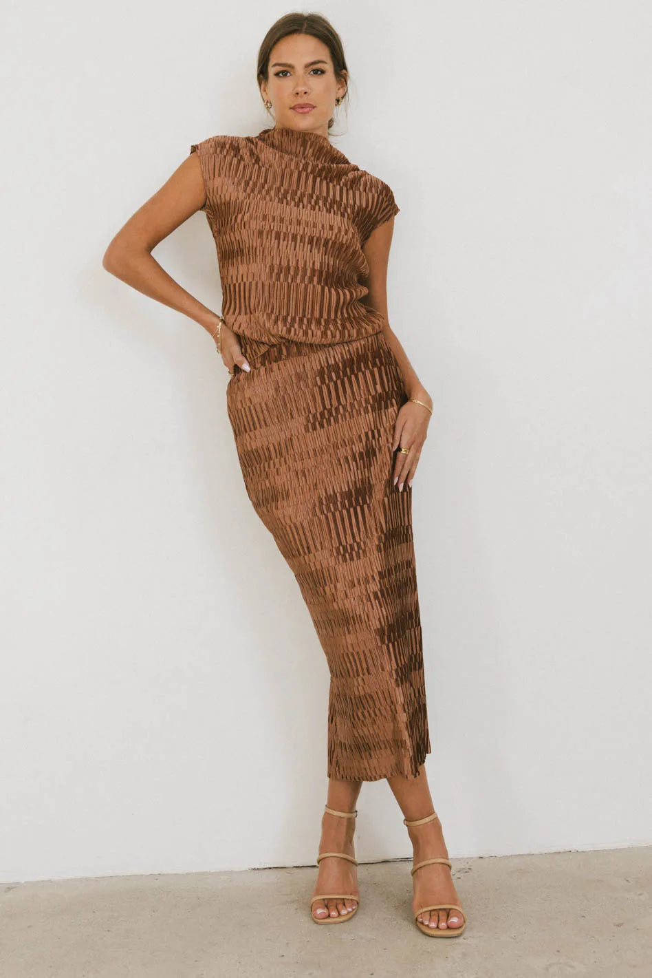 Copper Textured Skirt for Women - Elegant & Stylish A-Line Skirt for Casual Outings & Special Occasions | Final Sale