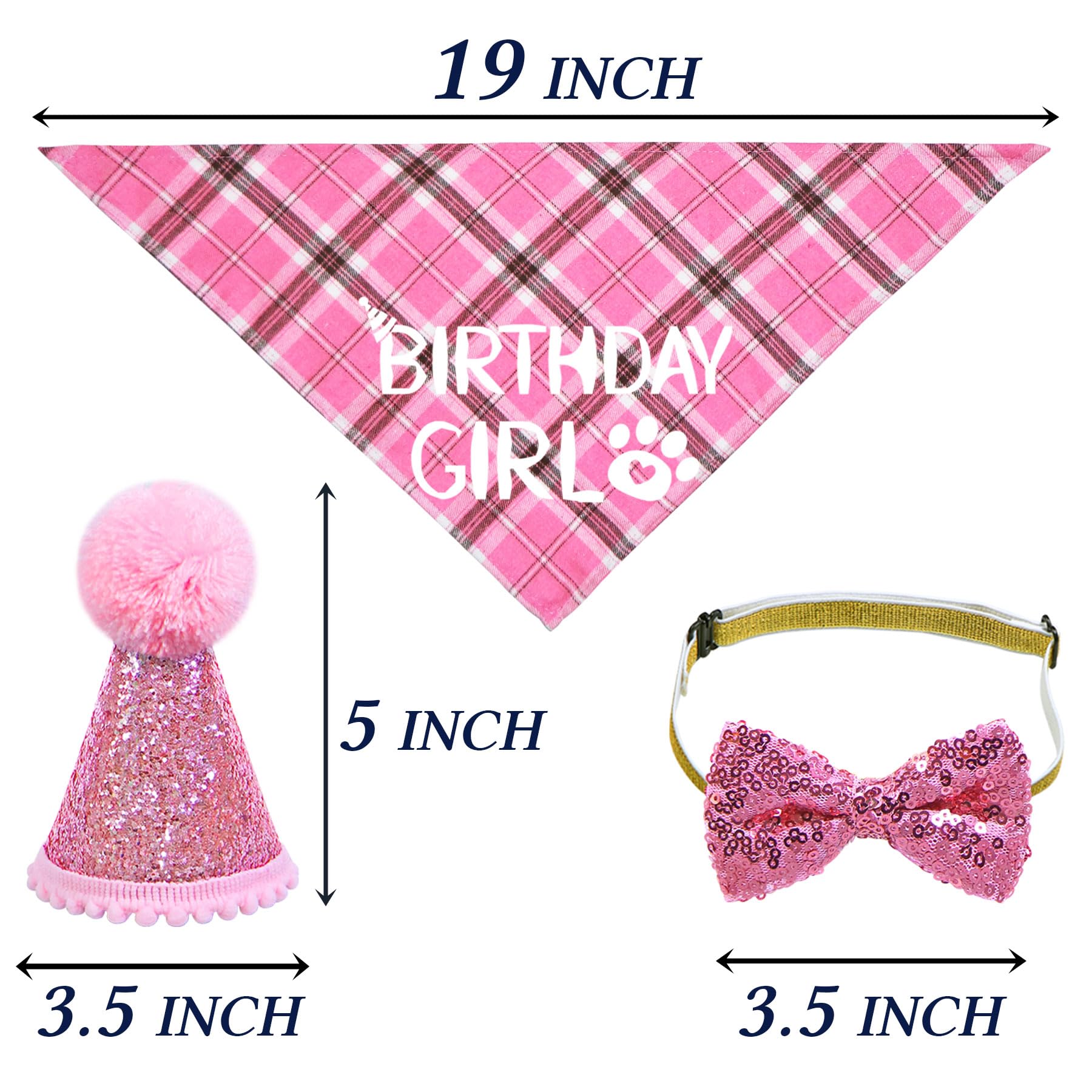 STMK Cat Birthday Party Supplies Set - Birthday Hat with Number, Bandana, Bow Tie Collar & Outfits for Kittens - Pink Pet Celebration Decorations | Perfect for Cat Birthday Parties, Photo Shoots & Special Occasions