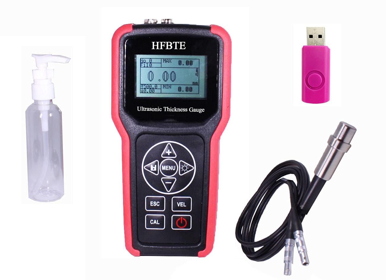 Ultrasonic Thickness Gauge Tester - 0.75-400mm (0.03-15.74