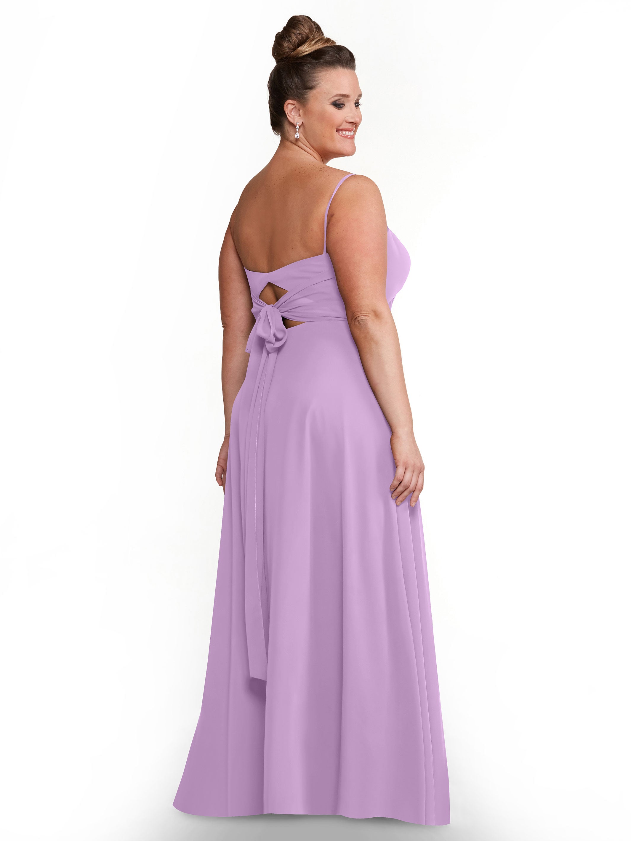 Elegant A-Line Bridesmaid Dresses with Flowy Chiffon Skirt & Thigh High Slit - Perfect for Weddings, Formal Events & Special Occasions