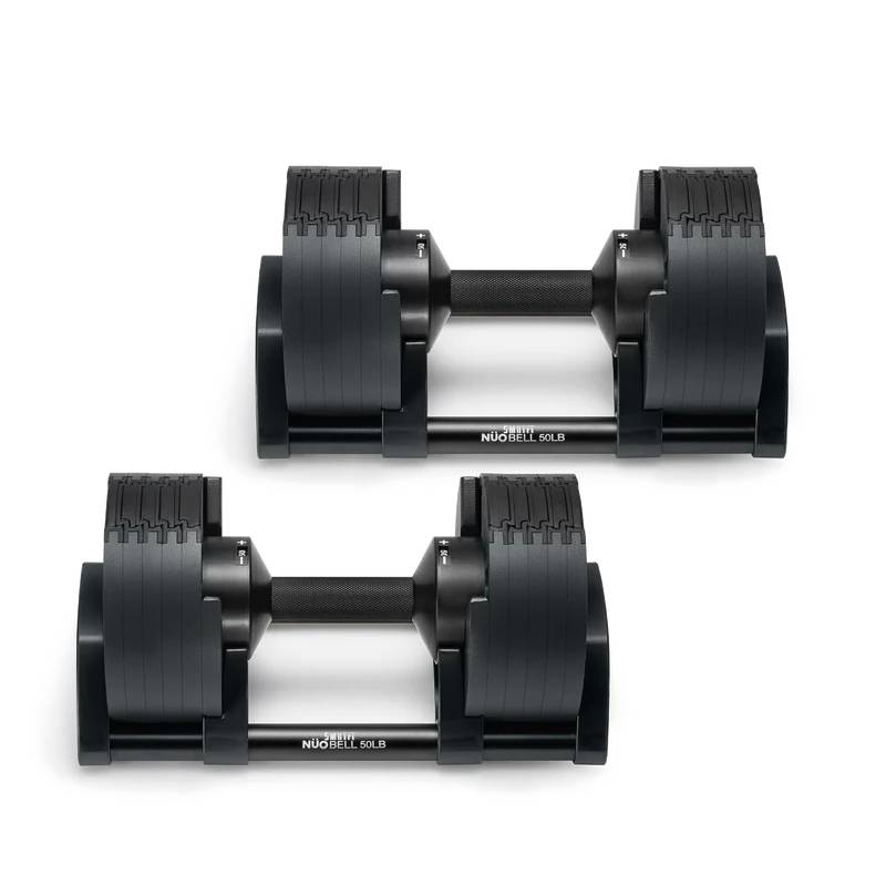 SMRTFT Nüobells 5-50lb Adjustable Dumbbell Pair - Matte Black - Home Gym Equipment for Strength Training & Weightlifting