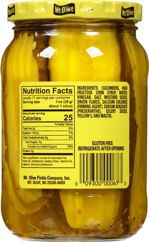 MT. OLIVE Sandwich Stuffers - Bread & Butter Pickles in a 16 oz Jar - Perfect for Burgers, Sandwiches & Snacking