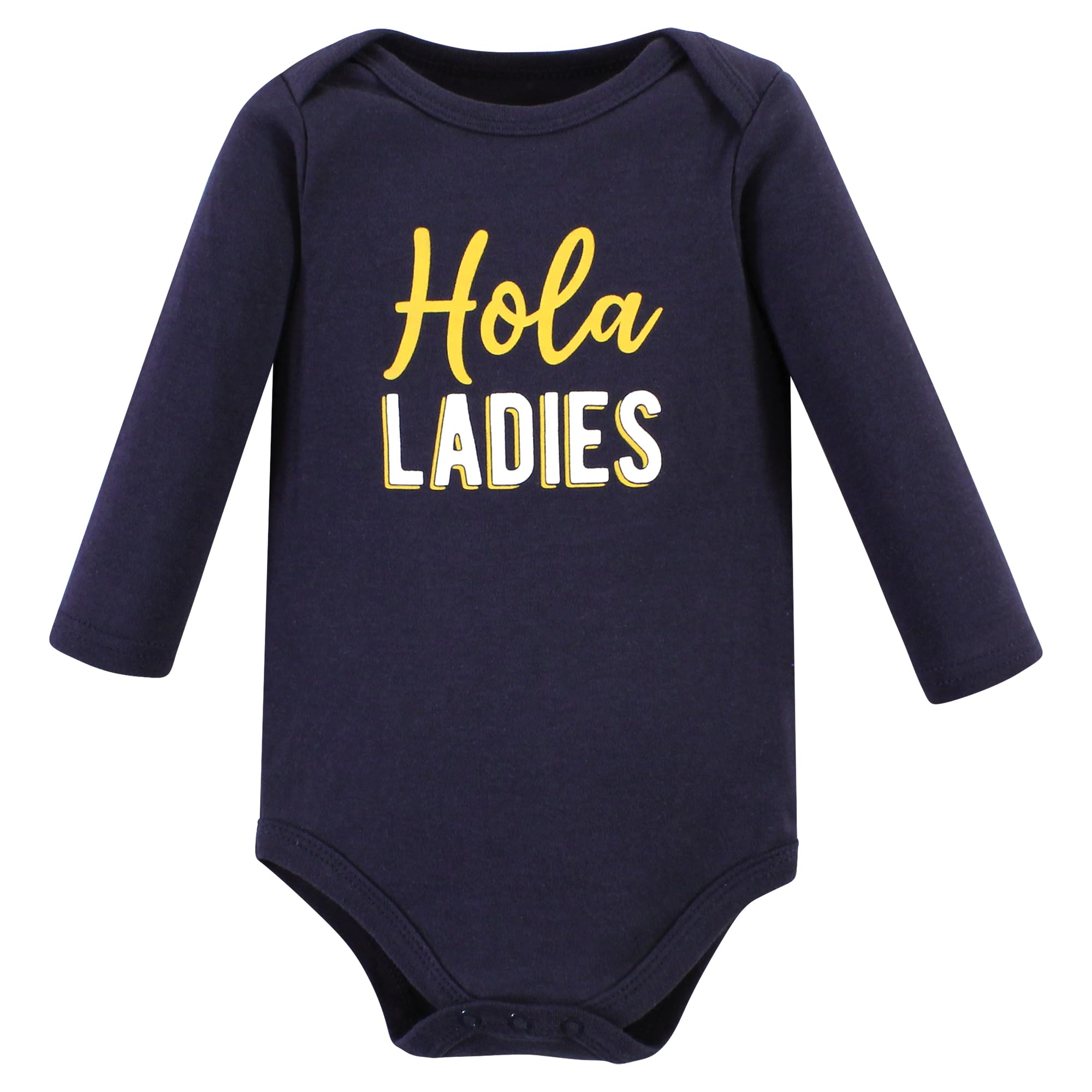 Hudson Baby Unisex Cotton Long-Sleeve Bodysuits 5-Pack - Hola Ladies Print - 6-9 Months - Soft & Comfortable for Everyday Wear, Playtime, and Baby Photos
