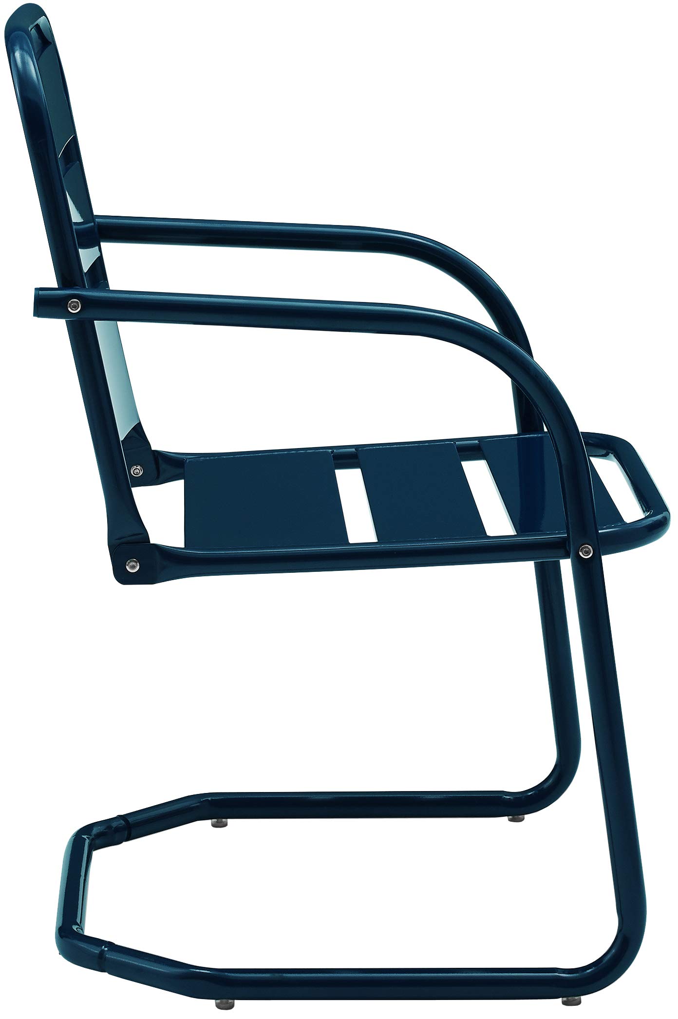 Crosley Brighton 2-Piece Outdoor Chair Set - Retro Metal Patio Dining Chairs for Porch, Deck, Garden - Navy Blue - Perfect for Backyard Relaxation & Outdoor Entertaining