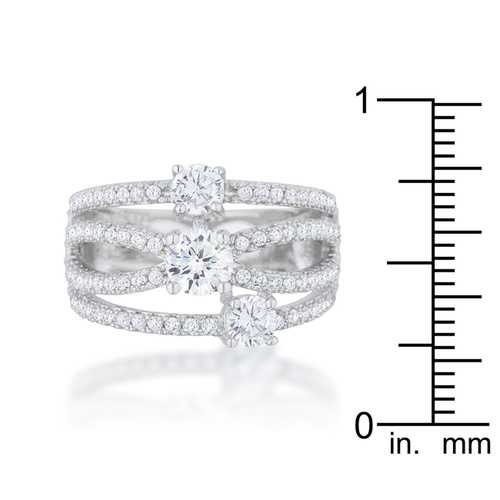 1.8ct CZ Statement Ring for Women - Elegant Rhodium Plated Cubic Zirconia Cocktail Ring | Perfect for Parties, Weddings & Special Occasions