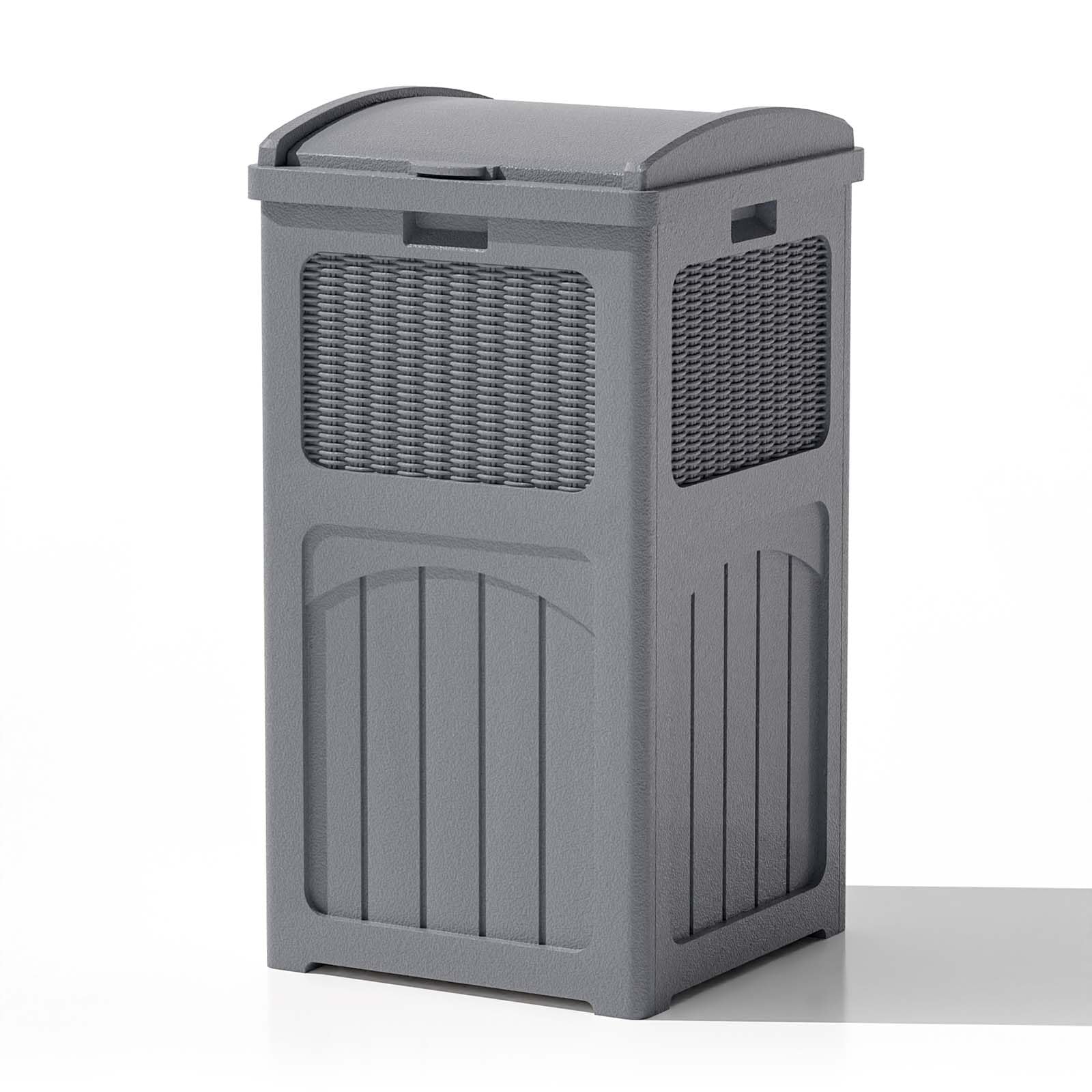 **Patiowell 36 Gallon Outdoor Trash Can with Lid – Durable Resin Garbage Bin for Patio, Backyard, Deck – Weatherproof & Heavy-Duty – Ideal for Outdoor Waste Disposal (Gray)**    *(Perfect for BBQs, Poolside, Garden, and Camping – Keeps Your Space Clean & Organized)*