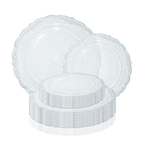Elegant Clear Disposable Plastic Plates - 10