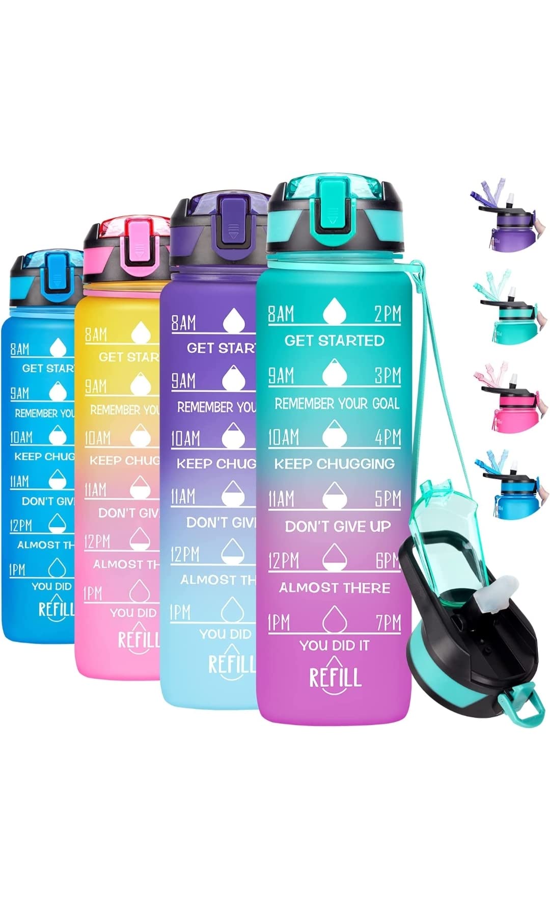 Radhe Fashion 1L Unbreakable Leakproof BPA-Free Water Bottle with Free Cleaning Brush - Ideal for Gym, Office & Travel - Green & Purple (Non-Toxic, Durable)