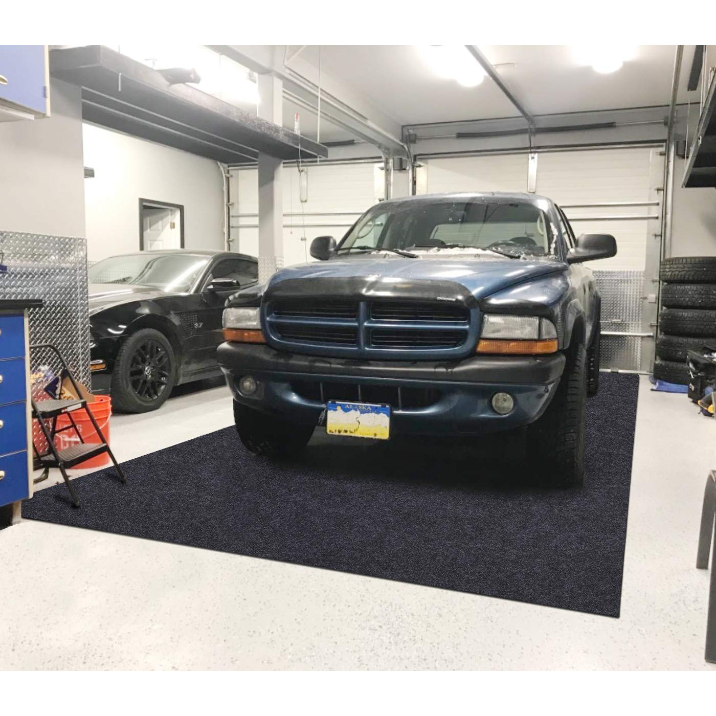 **Oil Absorbent Garage Floor Mat - Heavy Duty Leak-Proof & Anti-Slip Felt Mat for Golf Carts, Motorcycles, Workshop & Garage Floor Protection - Washable & Reusable (7'6