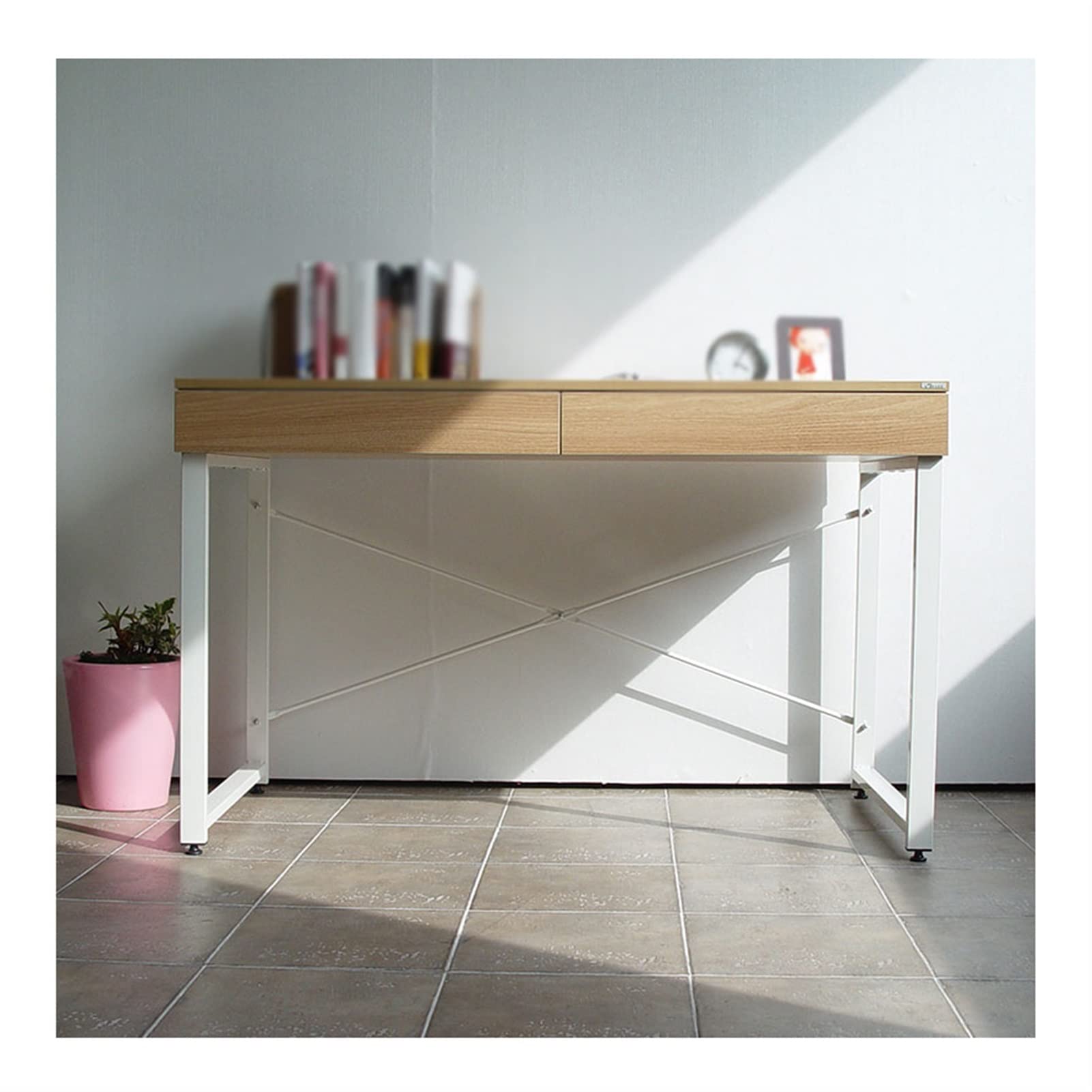 TOMYEUS Kids Writing Desk with Large Drawer - Sturdy Study Table for Children, Home Office Desk with Storage, Perfect for Bedroom & Living Room - Ideal for Homework, Online Learning & Crafting (Color: B)