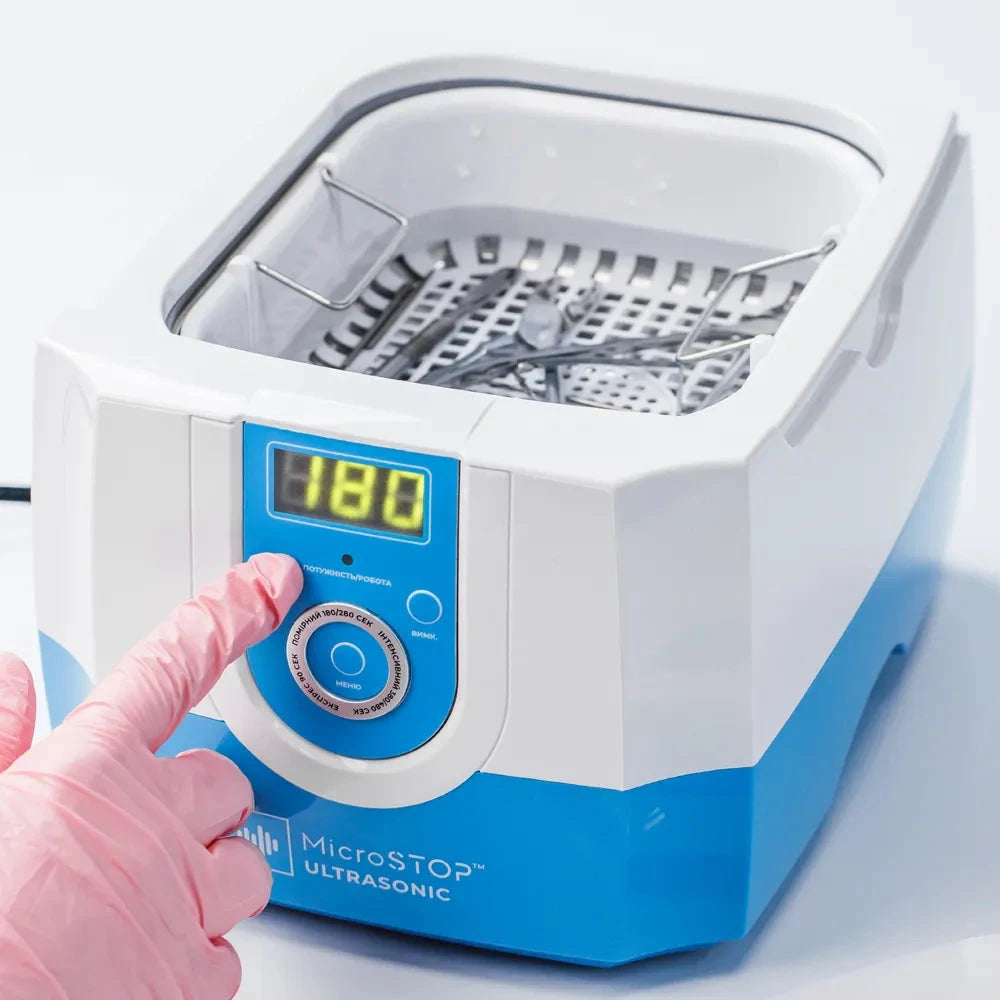 MicroStop Professional Ultrasonic Cleaner for Jewelry, Glasses & Dentures - Powerful 120W Stainless Steel Cleaning Machine for Home & Commercial Use