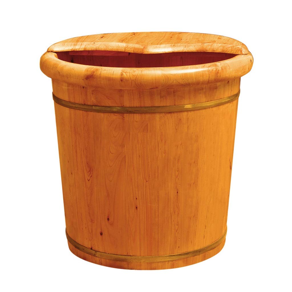 Premium Cedar Wood Foot Soaking Tub with Lid - Natural Relaxation for Spa, Home Pedicure & Aromatherapy - Perfect for Stress Relief & Self-Care Rituals
