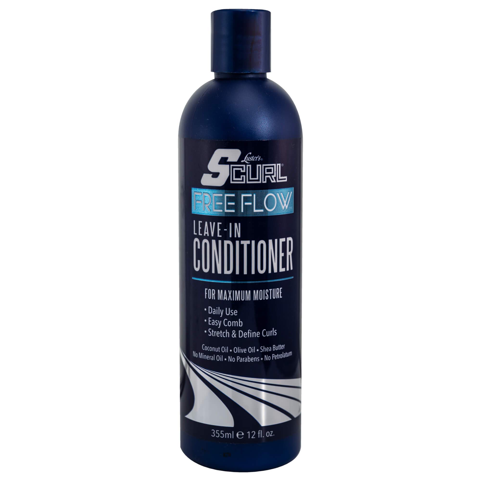 Luster's SCurl Free Flow Leave-In Conditioner for Natural Hair - Hydrating & Frizz Control for Curly, Coily, Wavy Hair - Perfect for Daily Moisture & Styling