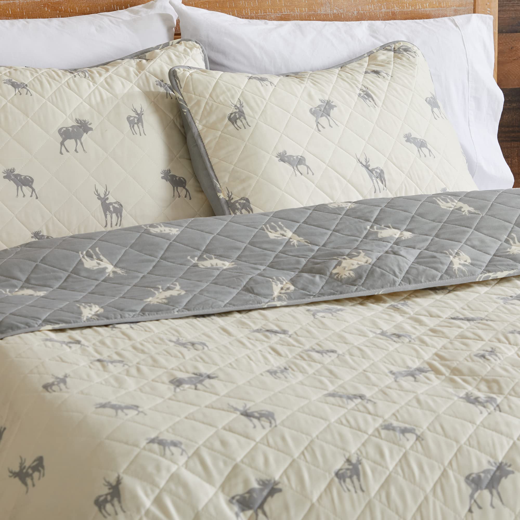 Great Bay Home 3-Piece Reversible Rustic Cabin Bedspread King Quilt Set - All-Season Soft Comfortable Bedding for Cozy Cabin, Farmhouse & Lodge Decor - Perfect for Master Bedroom, Guest Room & Vacation Homes