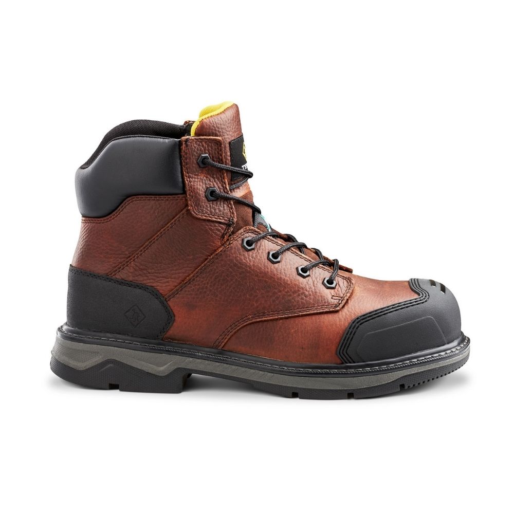 Terra Patton TR0A4NS6BRN Unisex Steel Toe Work Boots - CSA Certified Safety Shoes for Construction & Industrial Work (Brown)