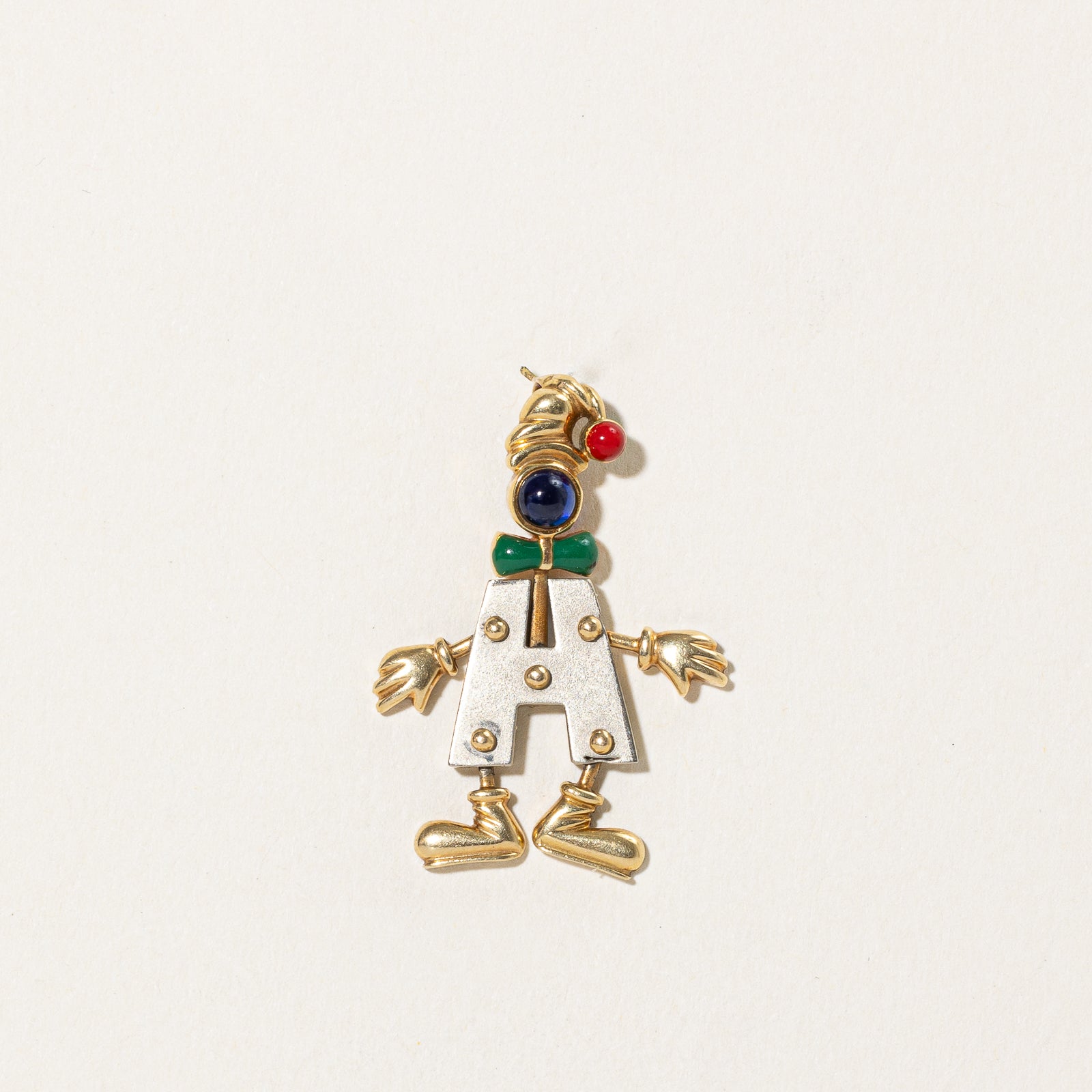 Exquisite Synthetic Sapphire & Enamel Clown Pendant Necklace - 0.40ct Gemstone Jewelry for Women - Perfect Gift for Birthday, Anniversary & Special Occasions