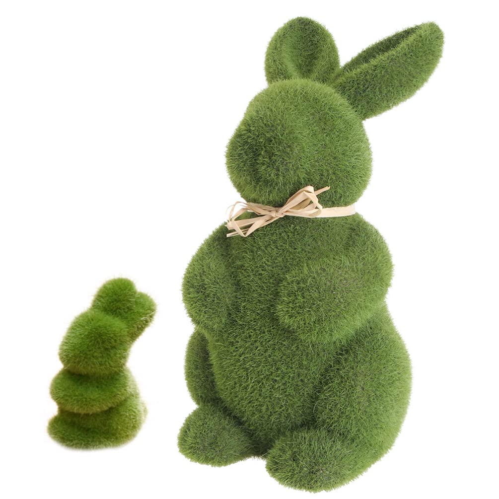 Easter Bunny Decor - 2pcs Artificial Rabbit Figurines, Realistic Fake Bunny Statue for Easter Tabletop Decorations - Perfect for Spring Home Decor, Easter Party Centerpieces, and Holiday Gift Ideas