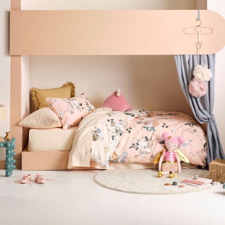 Linen House Kids Fairyland Reversible Quilt Cover Set - Soft & Durable Bedding for Kids' Room, Nursery, or Playroom - Perfect for Boys & Girls Bedroom Decor